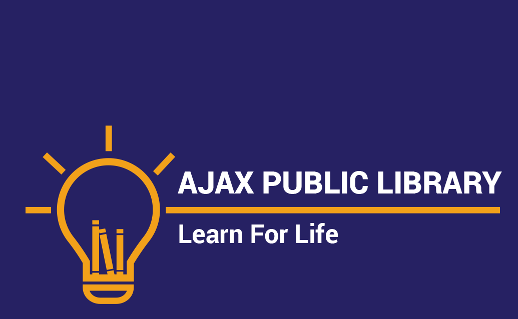 Dark purple Ajax Public Library card 